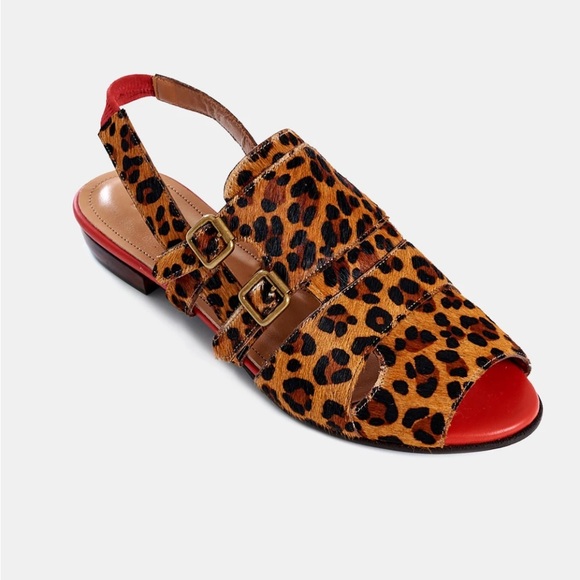 Botti of Portugal- Elis Leopard Flat Sandal - Sz. 40 - New - Picture 10 of 14